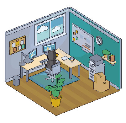 russianblue, working